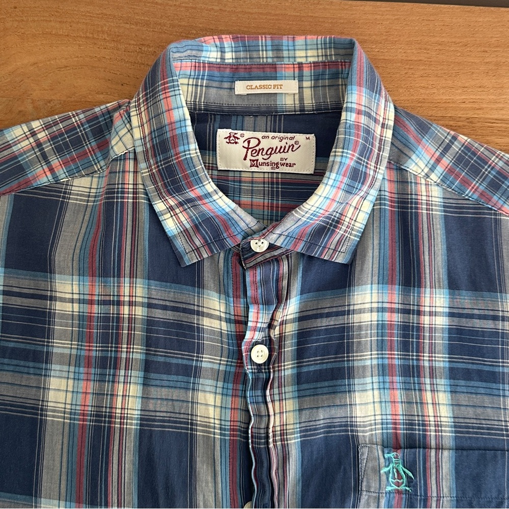 Original Penguin Plaid Short Sleeve Button-Down Shirt – Classic Fit
